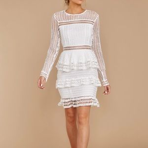Endless Rose Layered White Long Sleeve Dress